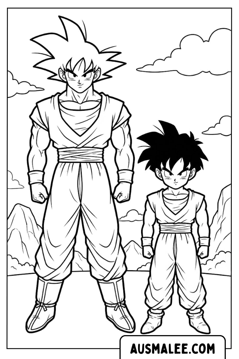 Goku Gohan kleurplaat