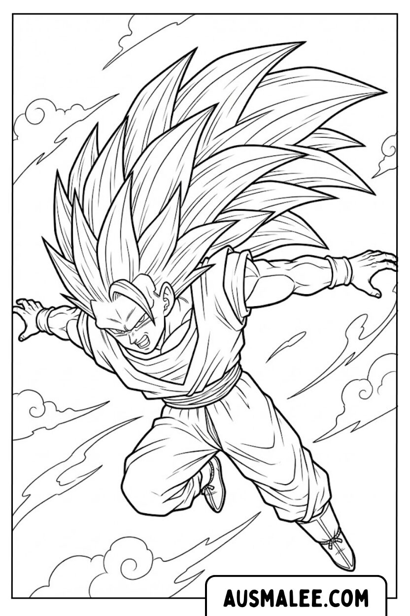 Goku Super Saiyan kleurplaat