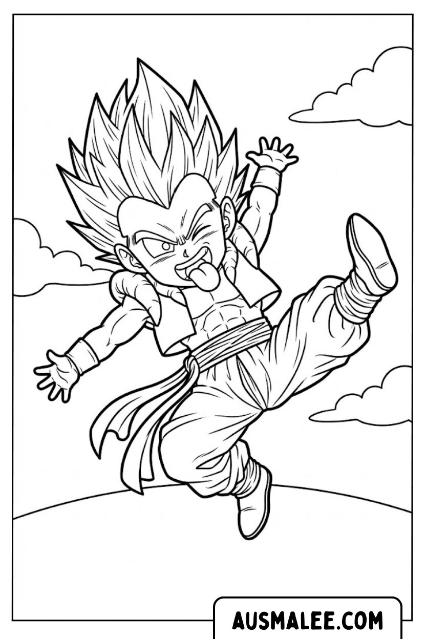 Gotenks pose kleurplaat