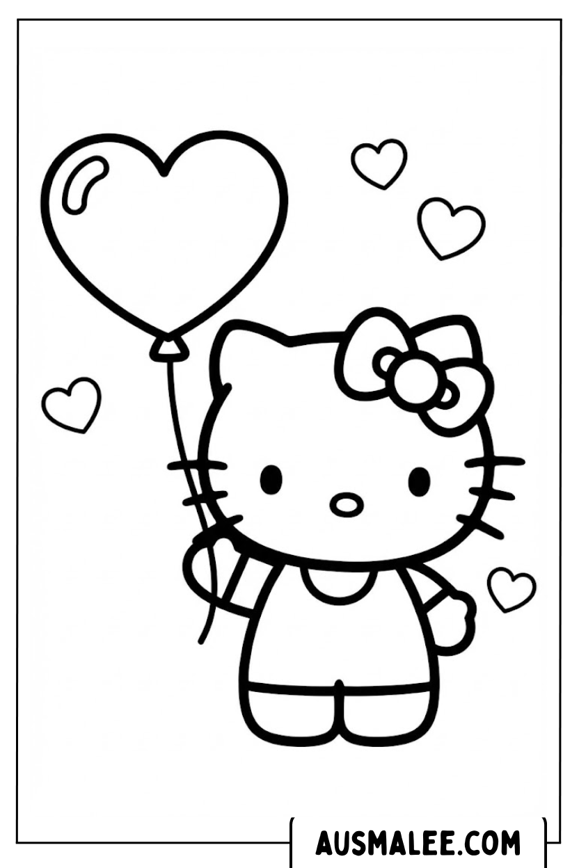Coloriage ballon Hello Kitty