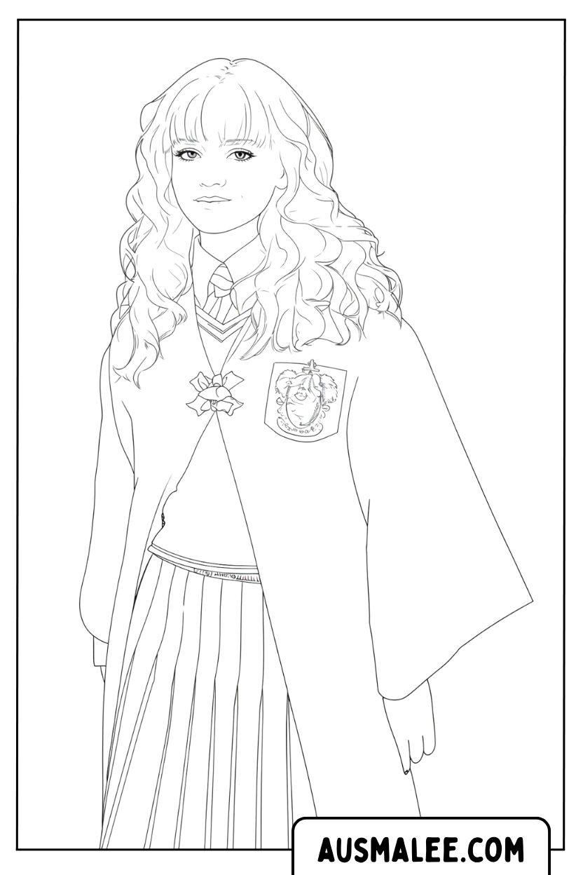 Ausmalbild Hermine Granger Ganze Figur