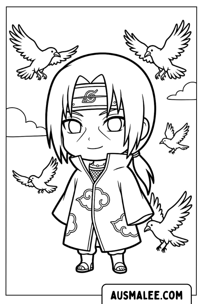 Itachi Uchiha Chibi kleurplaat
