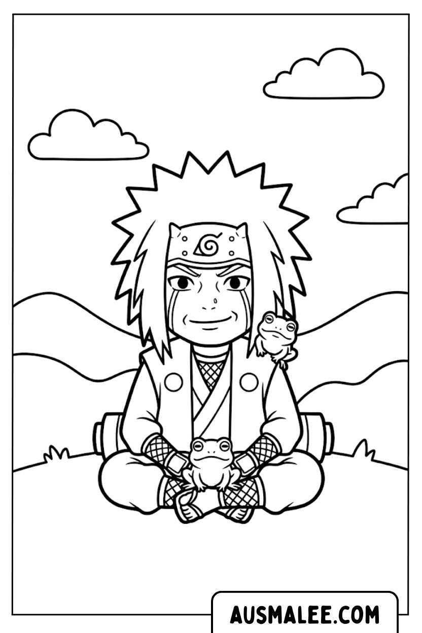 Jiraiya kikkers chibi kleurplaat