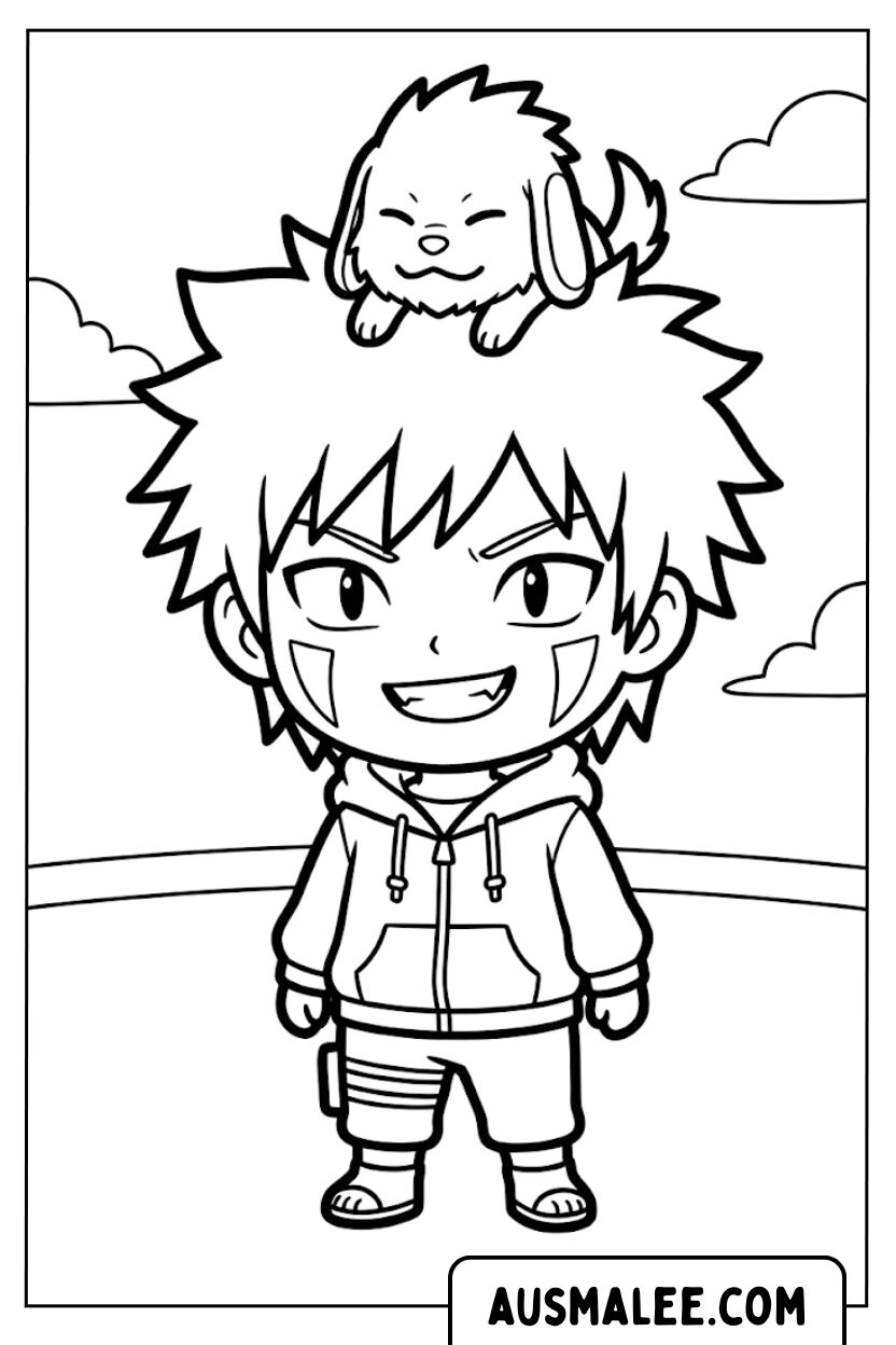 Konohamaru Chibi kleurplaat