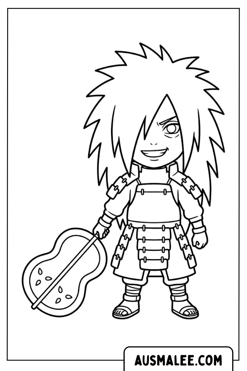 Madara Uchiha Chibi kleurplaat