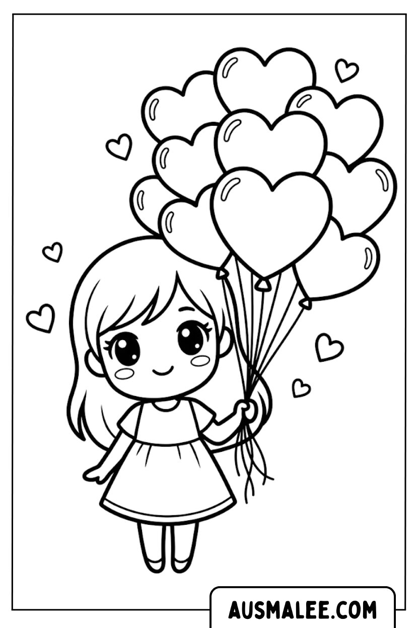 Coloriage ballons filles