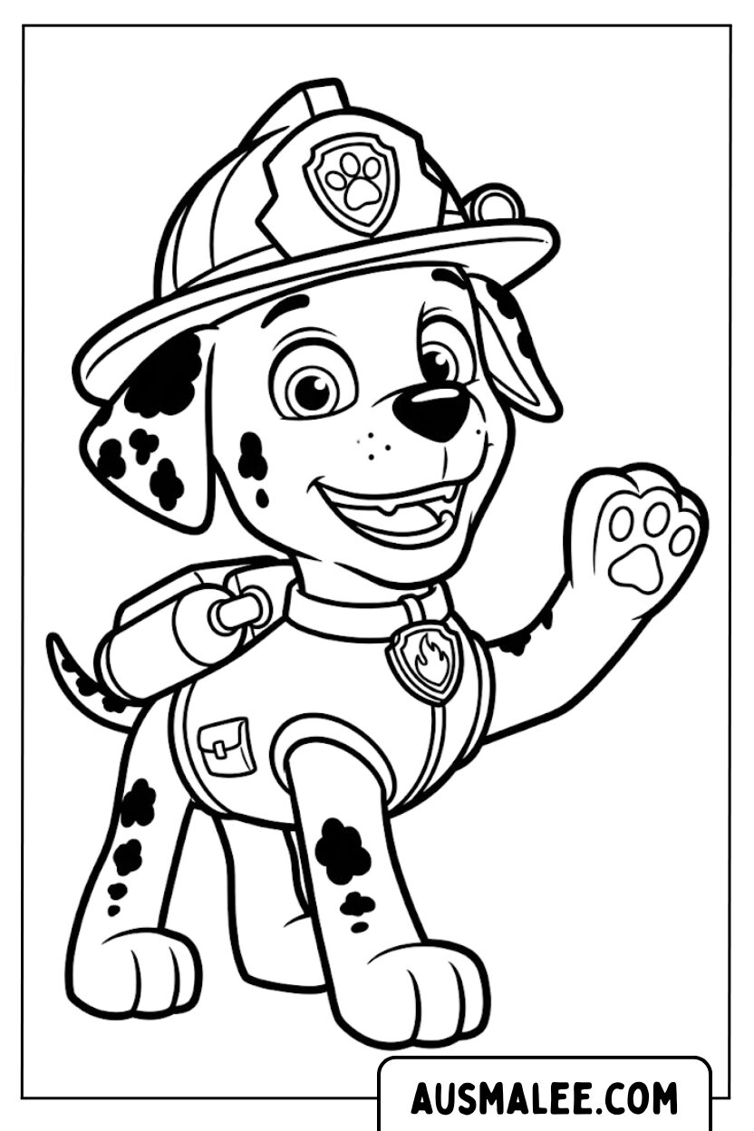 Marshall firefighter coloring page