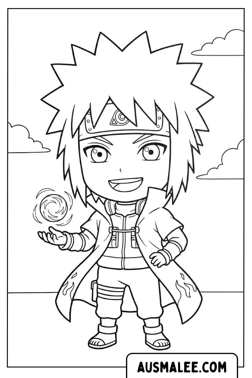 Minato Rasengan Chibi kleurplaat