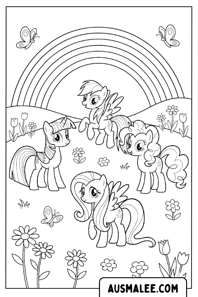 My Little Pony Regenboog kleurplaat