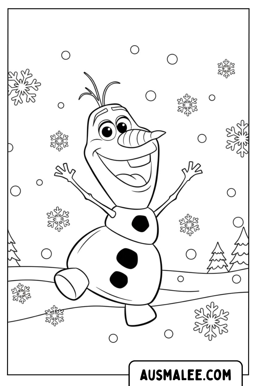 Coloriage - Olaf qui court