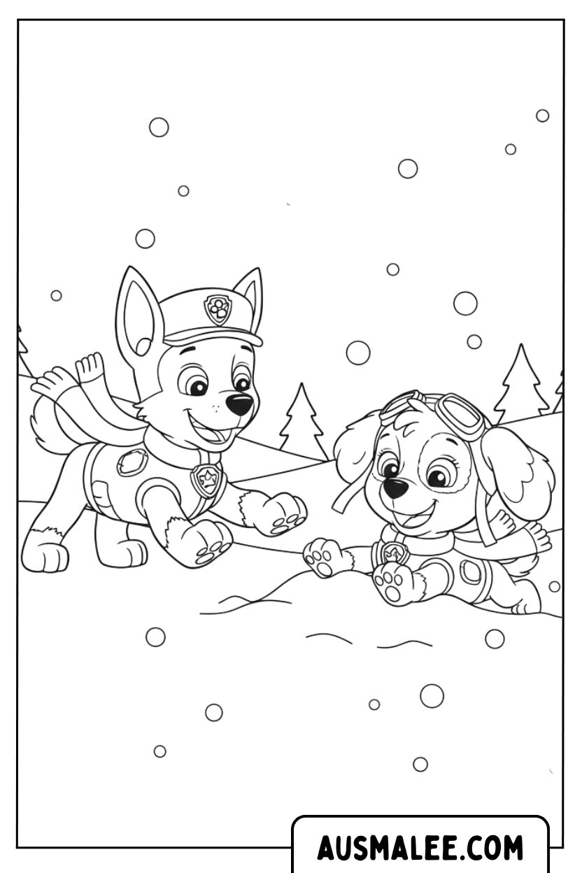 Coloriage Pat Patrouille Neige