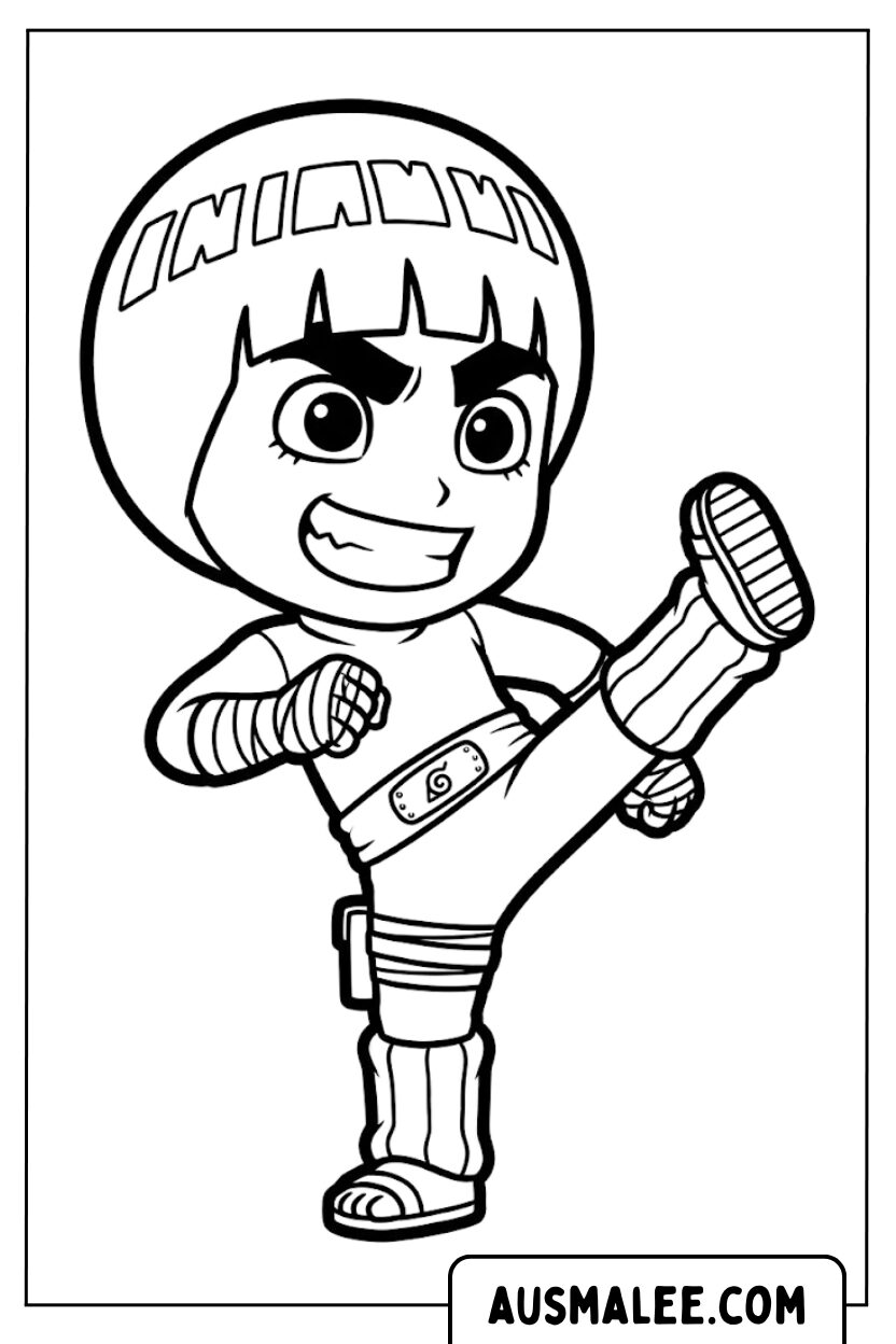 Rock Lee Chibi kleurplaat