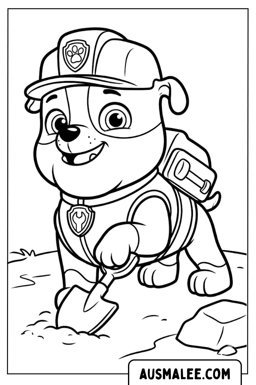 Rubble construction worker coloring page