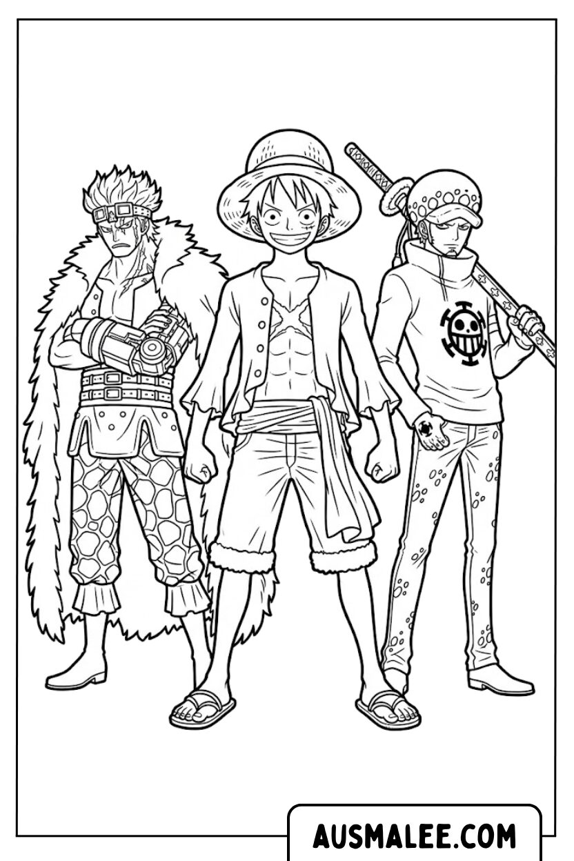 Luffy's Alliantie kleurplaat