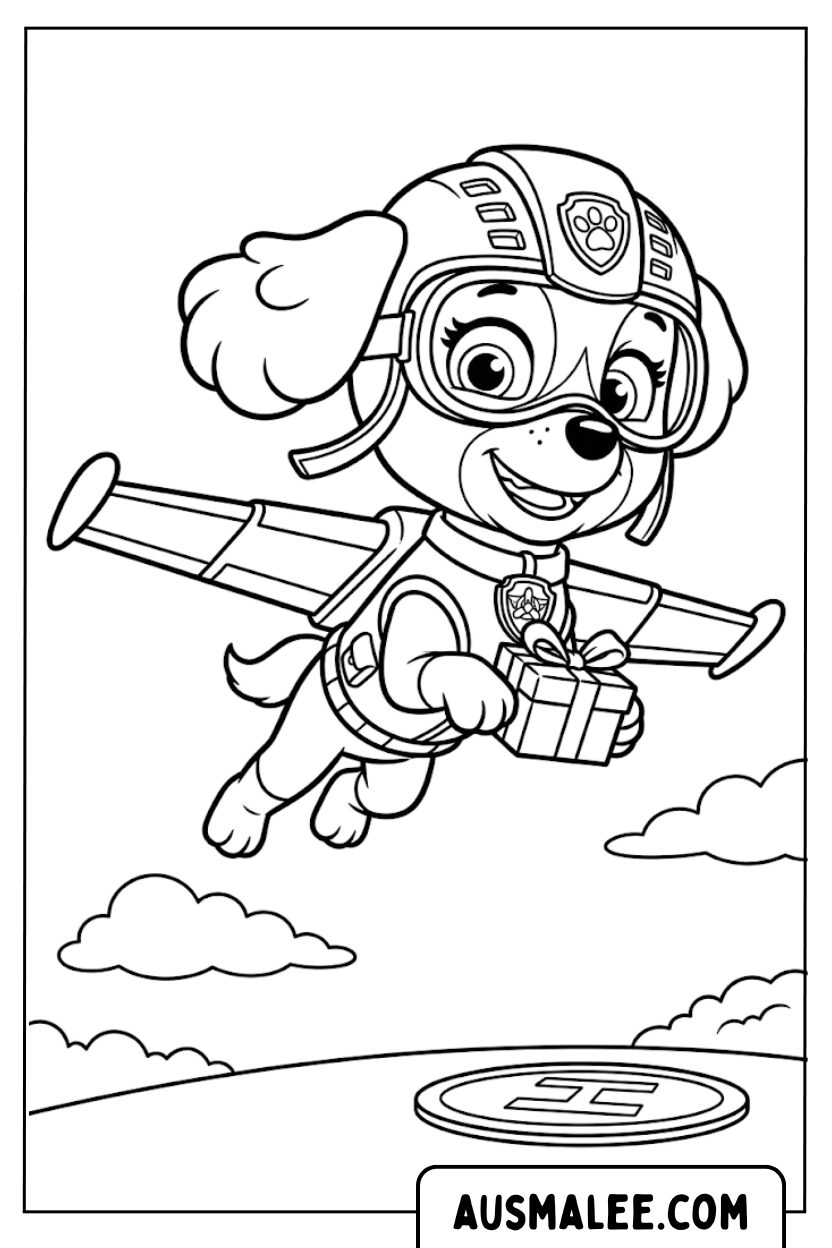 Skye Flying Coloring Page