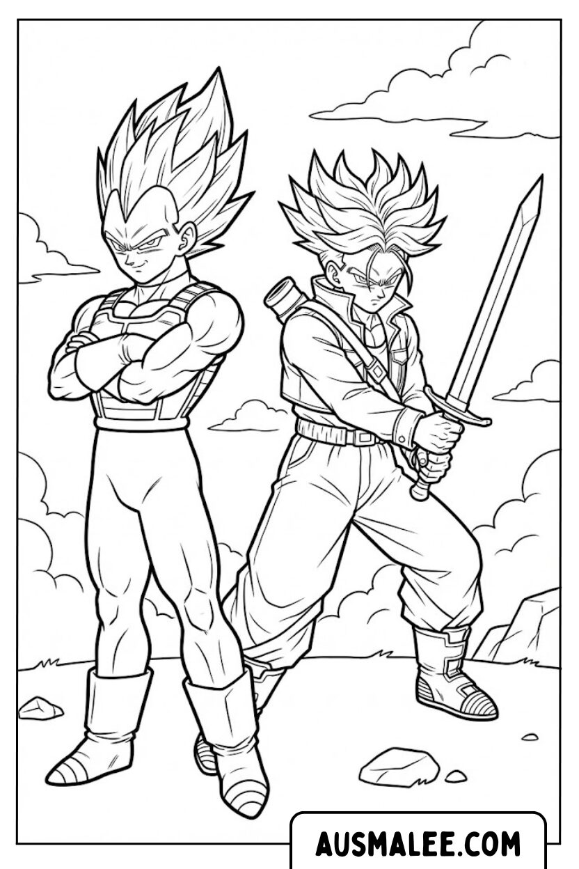 Vegeta Trunks kleurplaat
