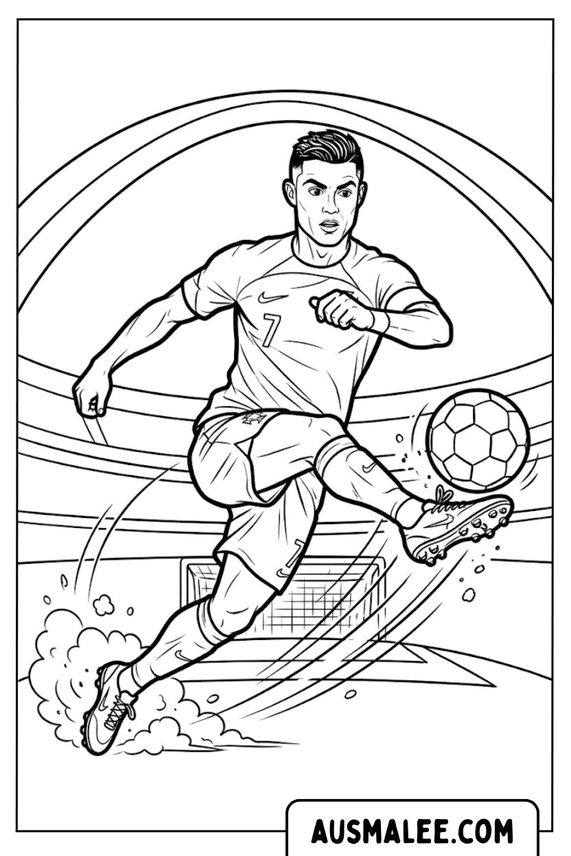Cristiano Ronaldo football coloring pages