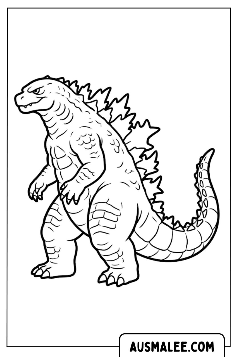Godzilla Stark profiel kleurplaten