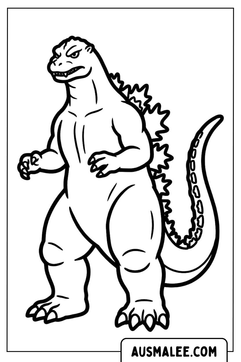 Klassieke Godzilla Staande Kleurplaten