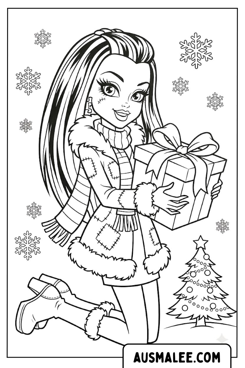 Kleurplaten Monster High Frankie Stein cadeau