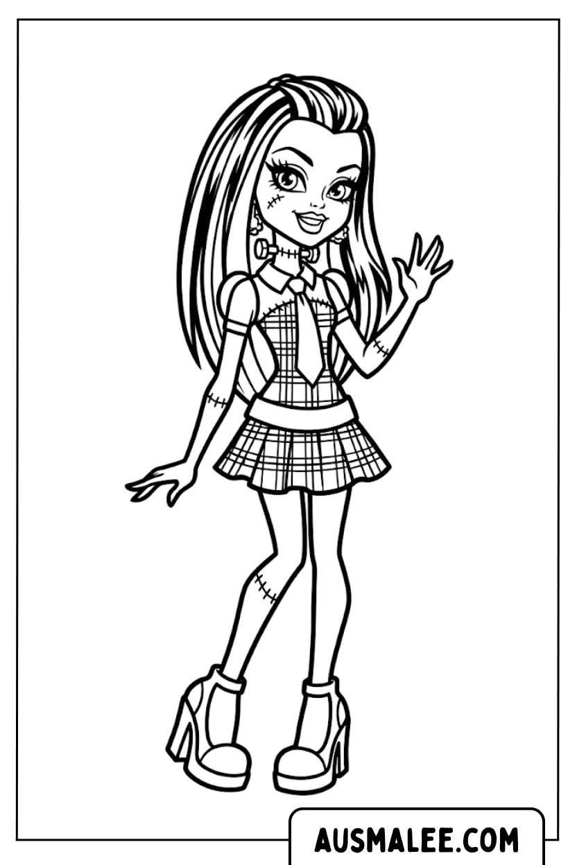 Monster High Frankie Stein Staande Kleurplaten