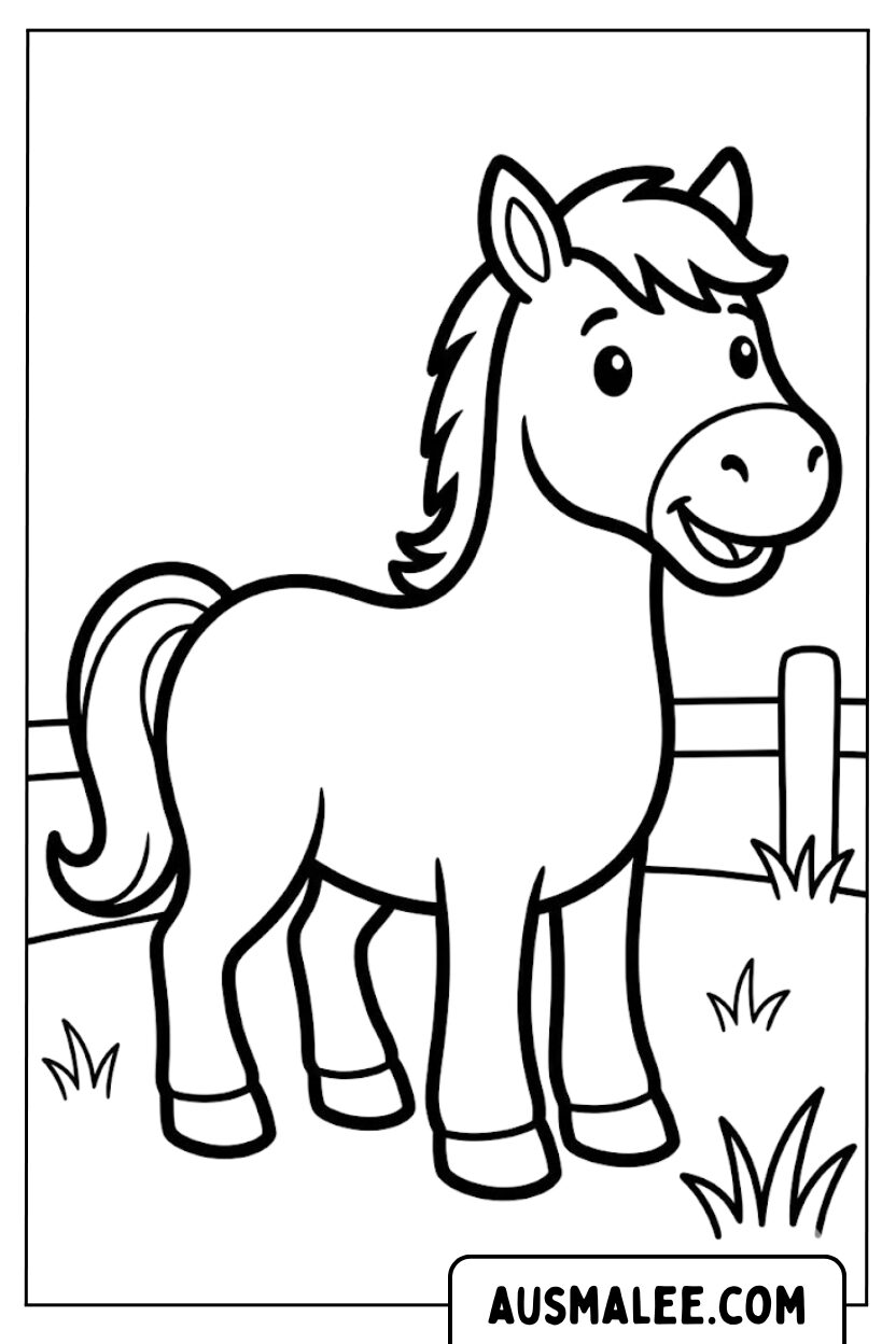 Coloriages Enclos pour chevaux
