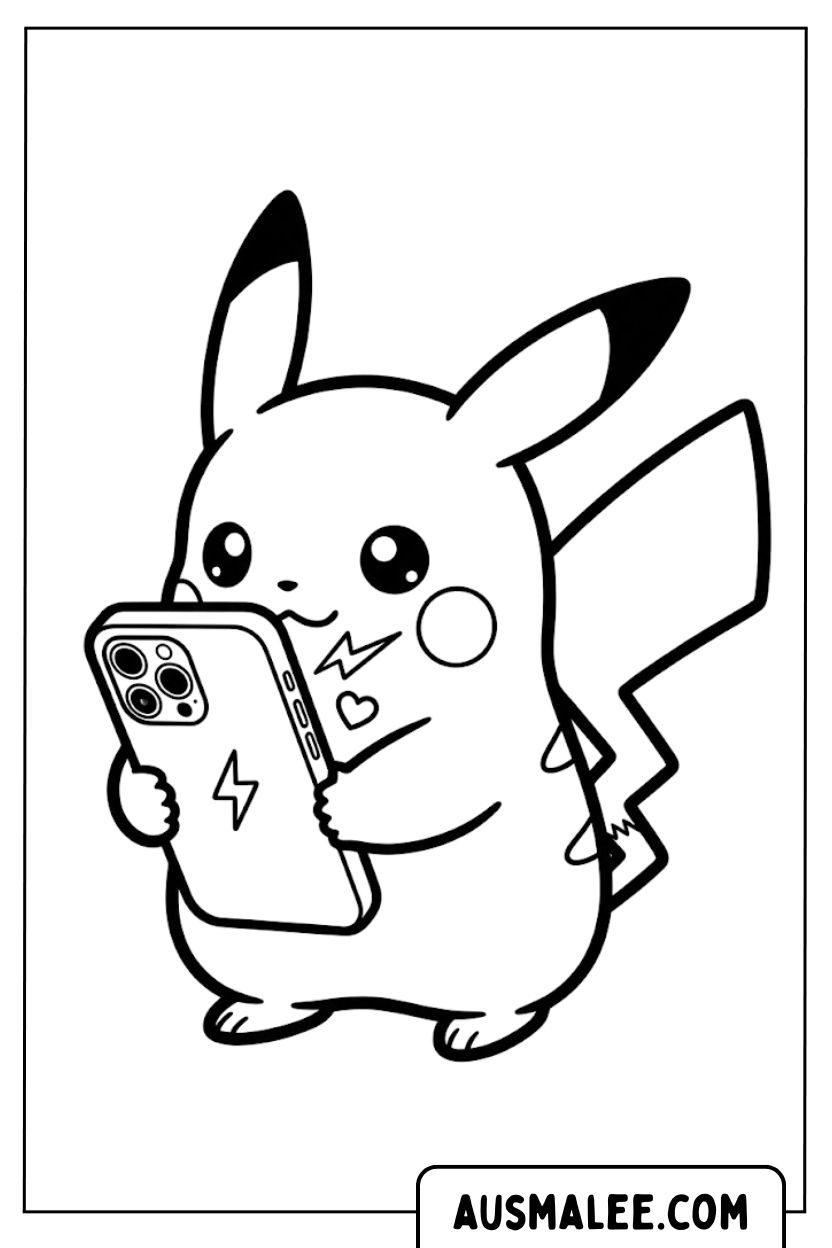 Pikachu iPhone-kleurplaten