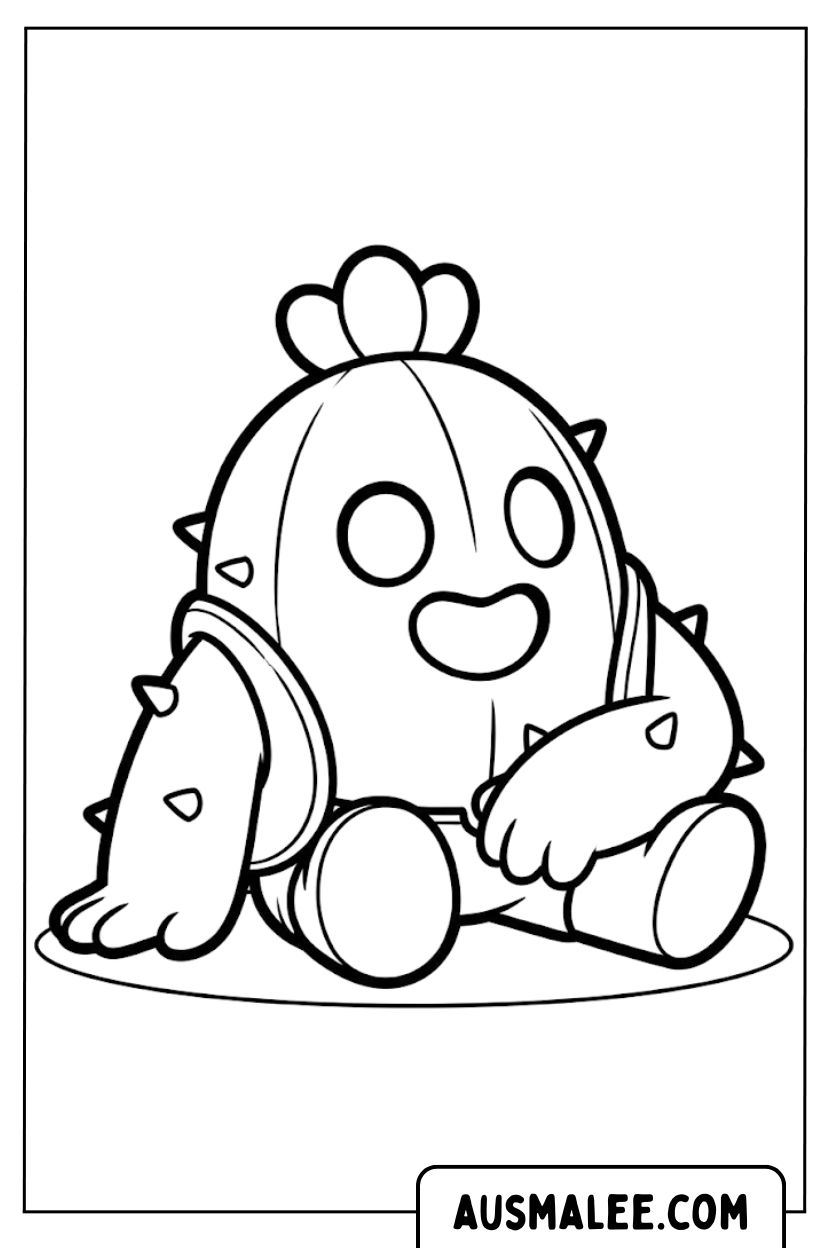 Coloriages Spike assis