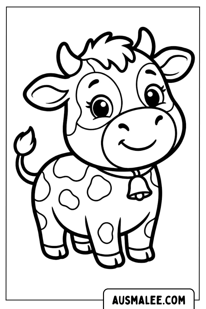 Coloriages vache mignonne