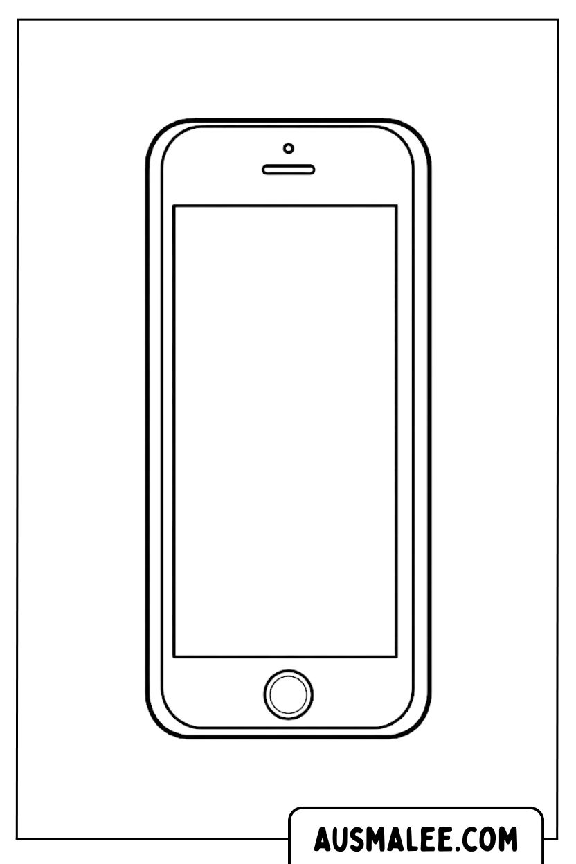 Kleurplaten iPhone-sjabloon leeg