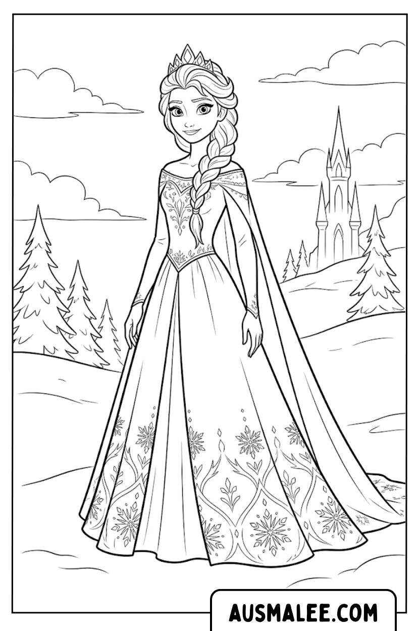 Coloriages Château d'Elsa La Reine des Neiges