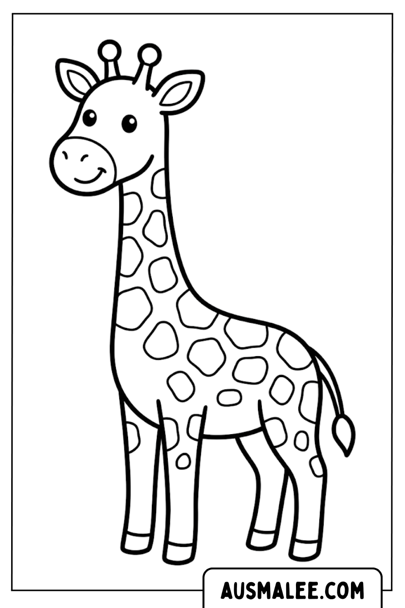 Coloriages girafe debout
