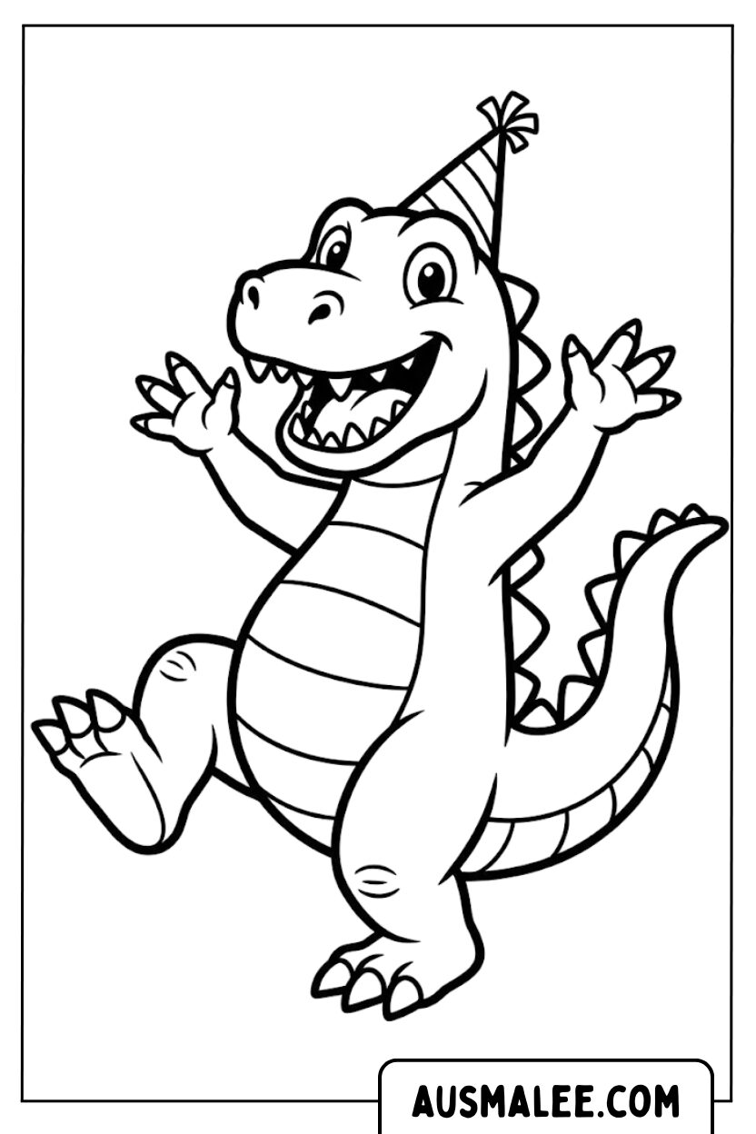 Godzilla verjaardagsfeestje kleurplaten