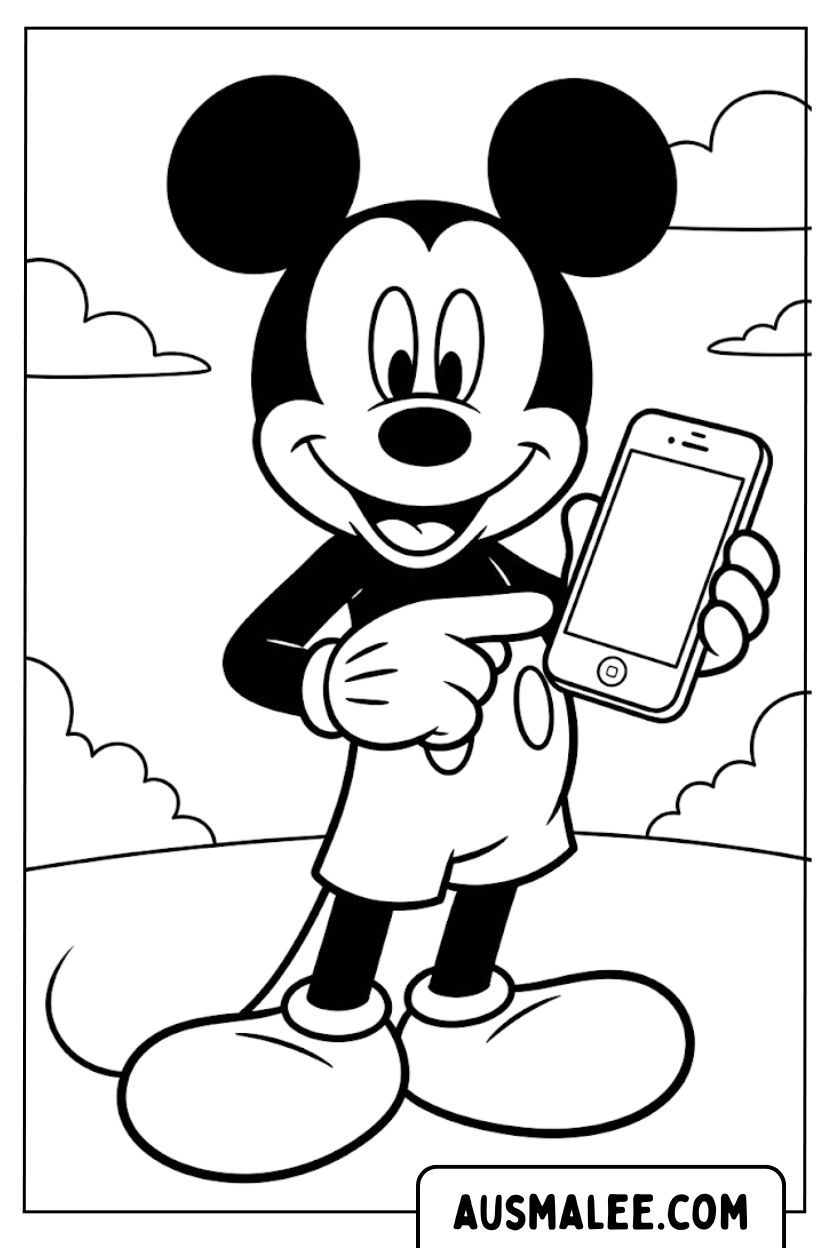 Kleurplaten Mickey Mouse iPhone-show