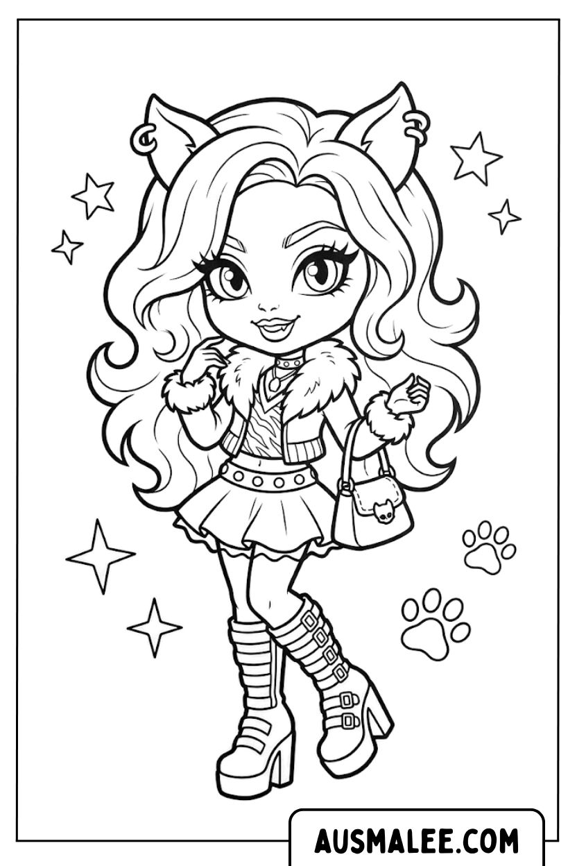 Monster High Clawdeen Wolf tas kleurplaten
