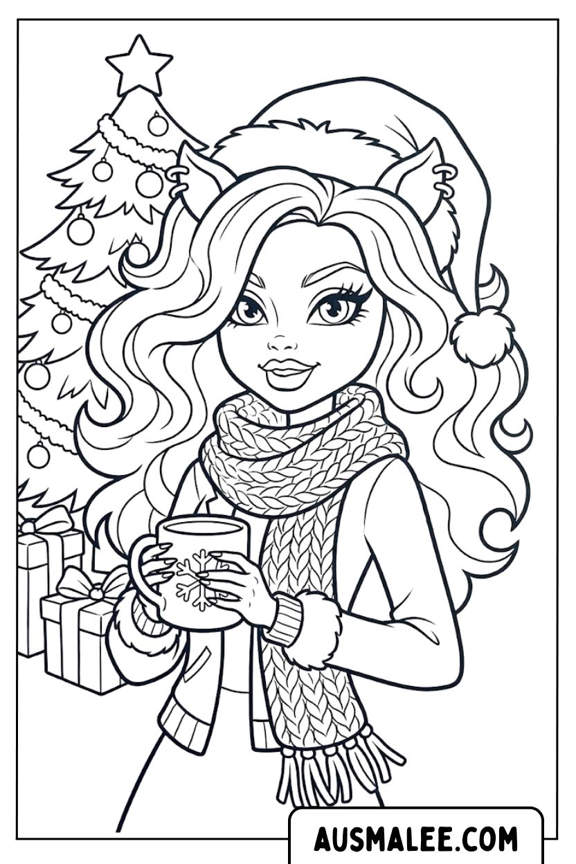 Kleurplaten Monster High Clawdeen Wolf Winter
