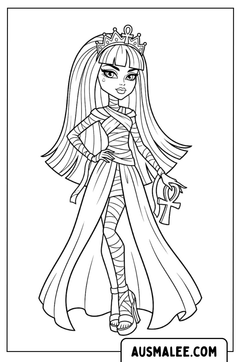 Kleurplaten Monster High Cleo de Nile mummie