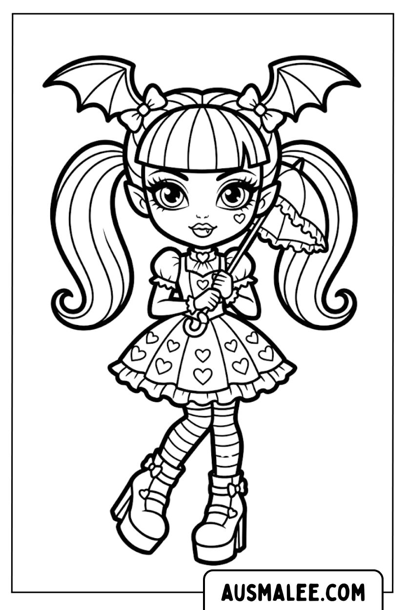 Monster High Draculaura Vleermuisvleugels Kleurplaten