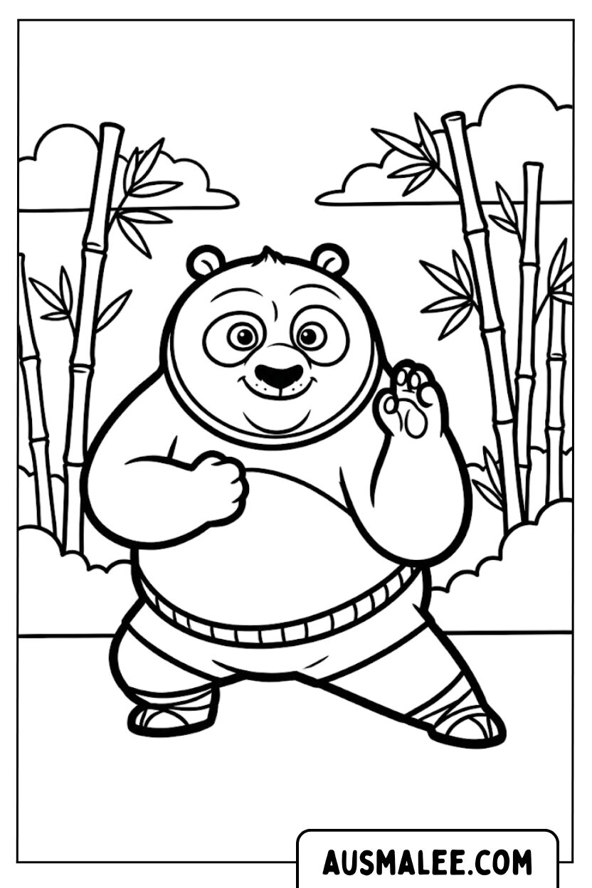 Coloriages Panda Kung Fu