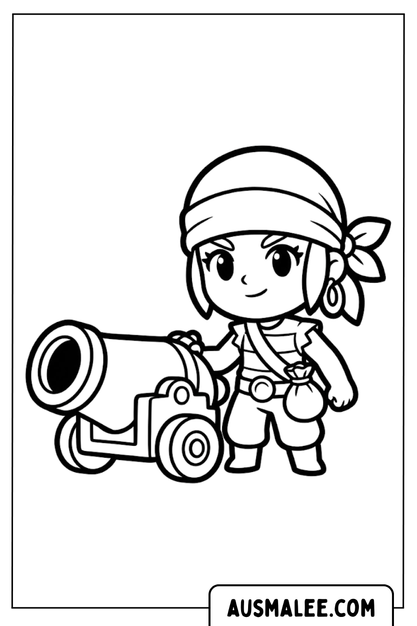 Coloriage - Canon de pirate Penny pour Colorier