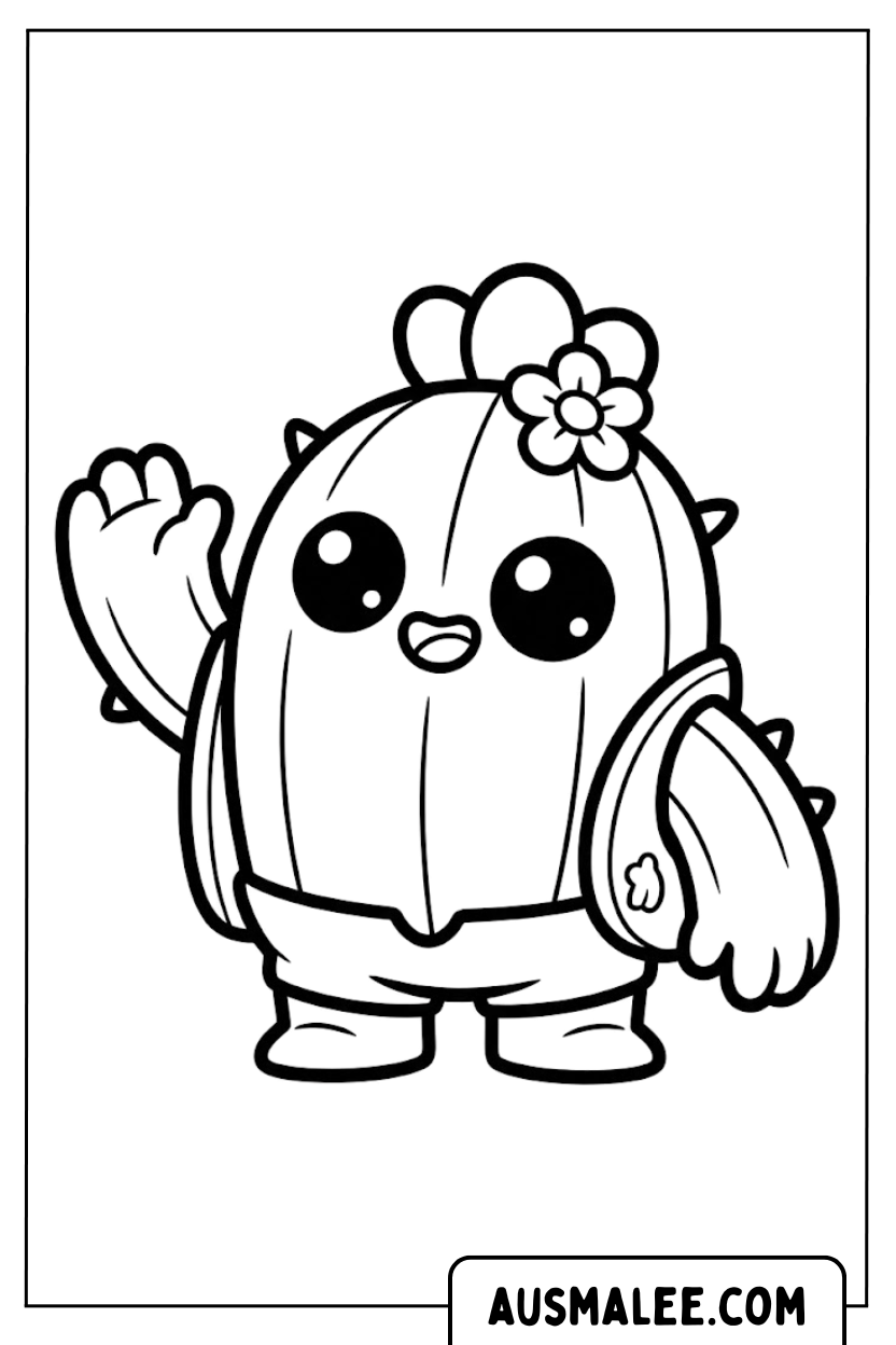 Coloriage - Cactus à pointes pour Colorier