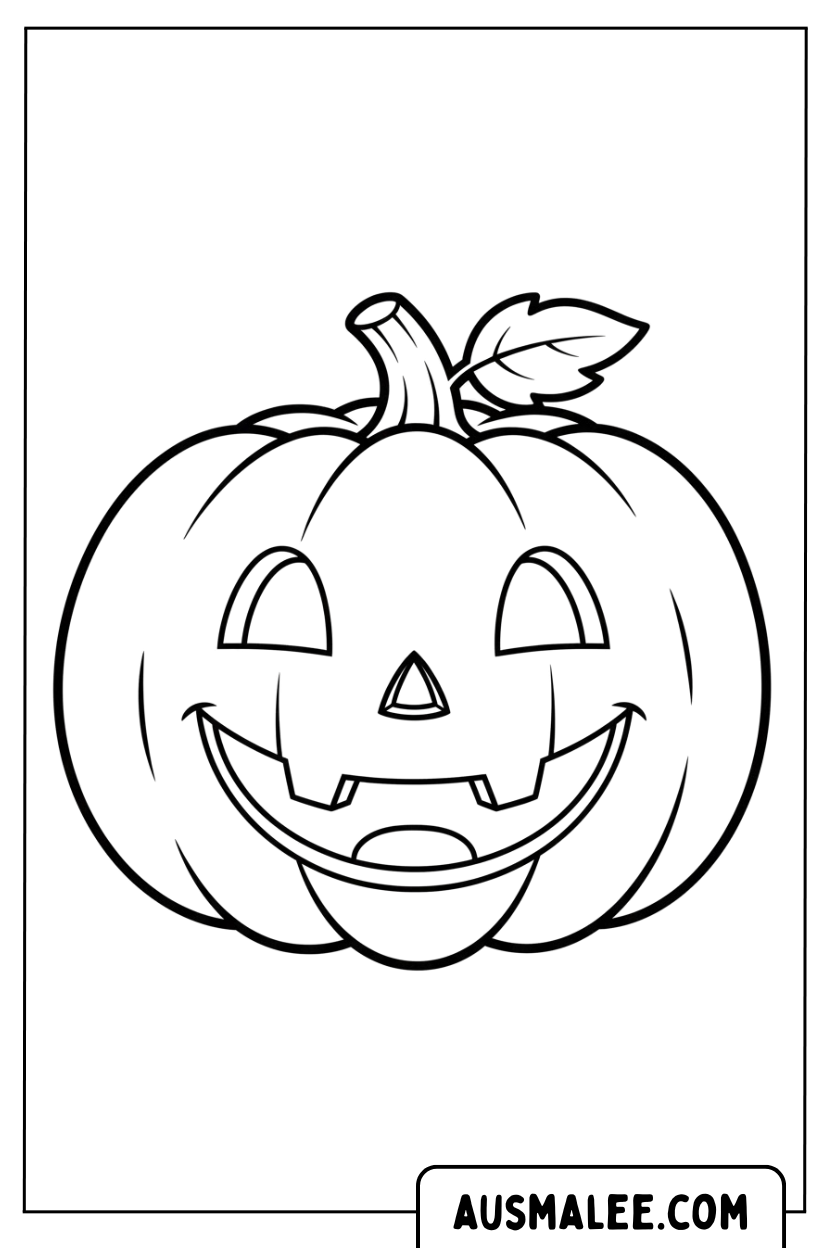 Coloriage Citrouille d'Halloween souriante
