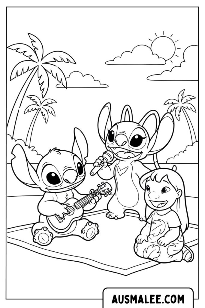 19 kostenlose Stitch und Angel Ausmalbilder zum Ausdrucken