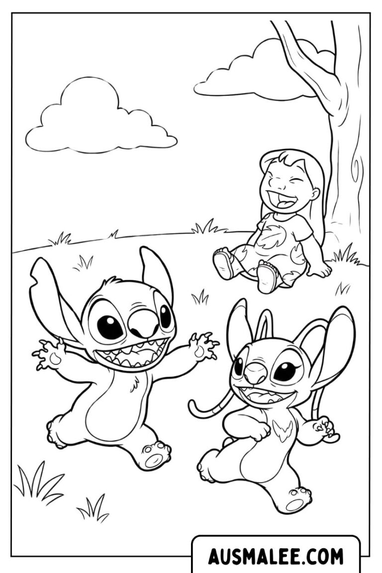 19 kostenlose Stitch und Angel Ausmalbilder zum Ausdrucken