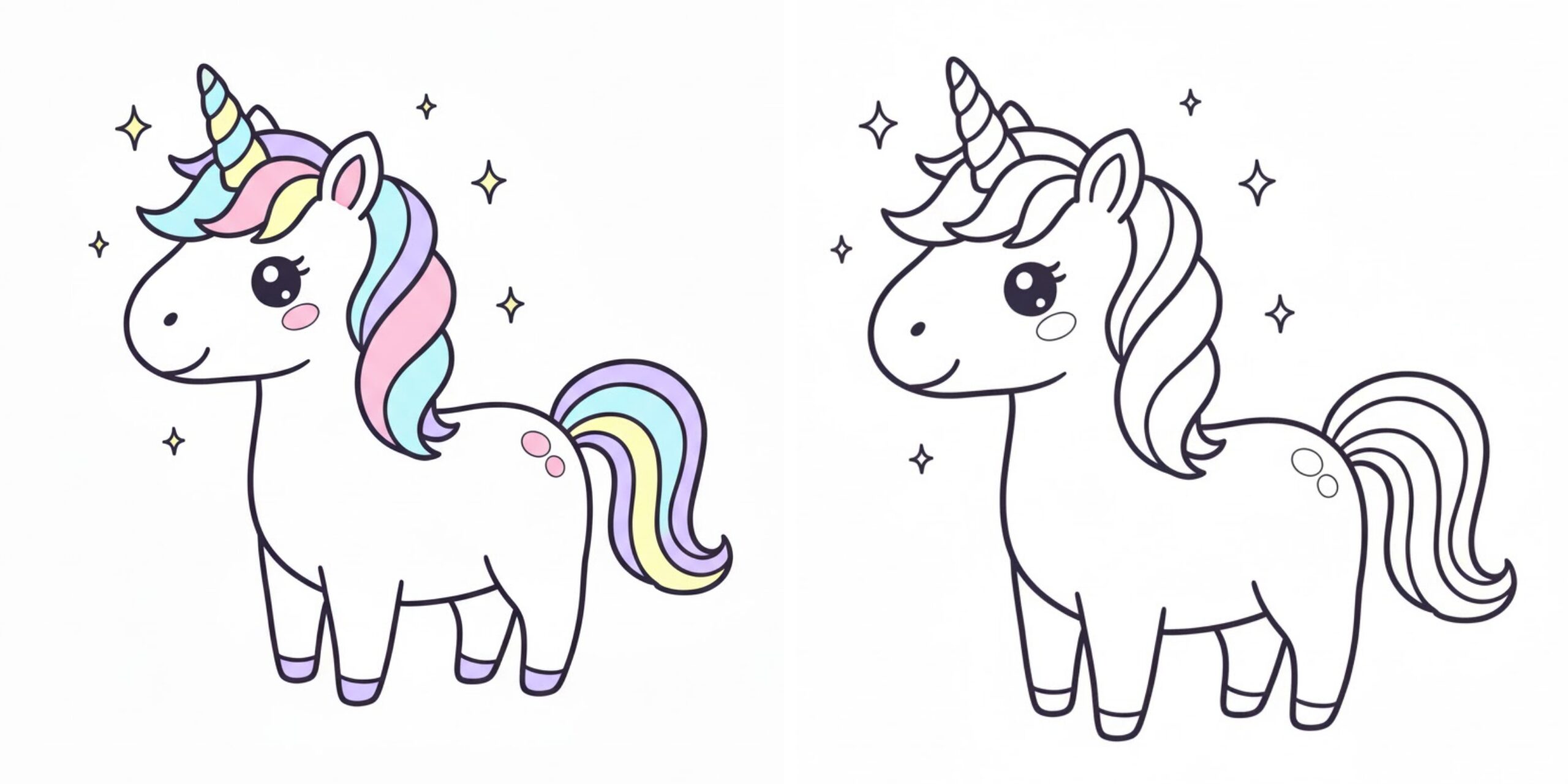 Image caractéristique de l'image à colorier de la licorne