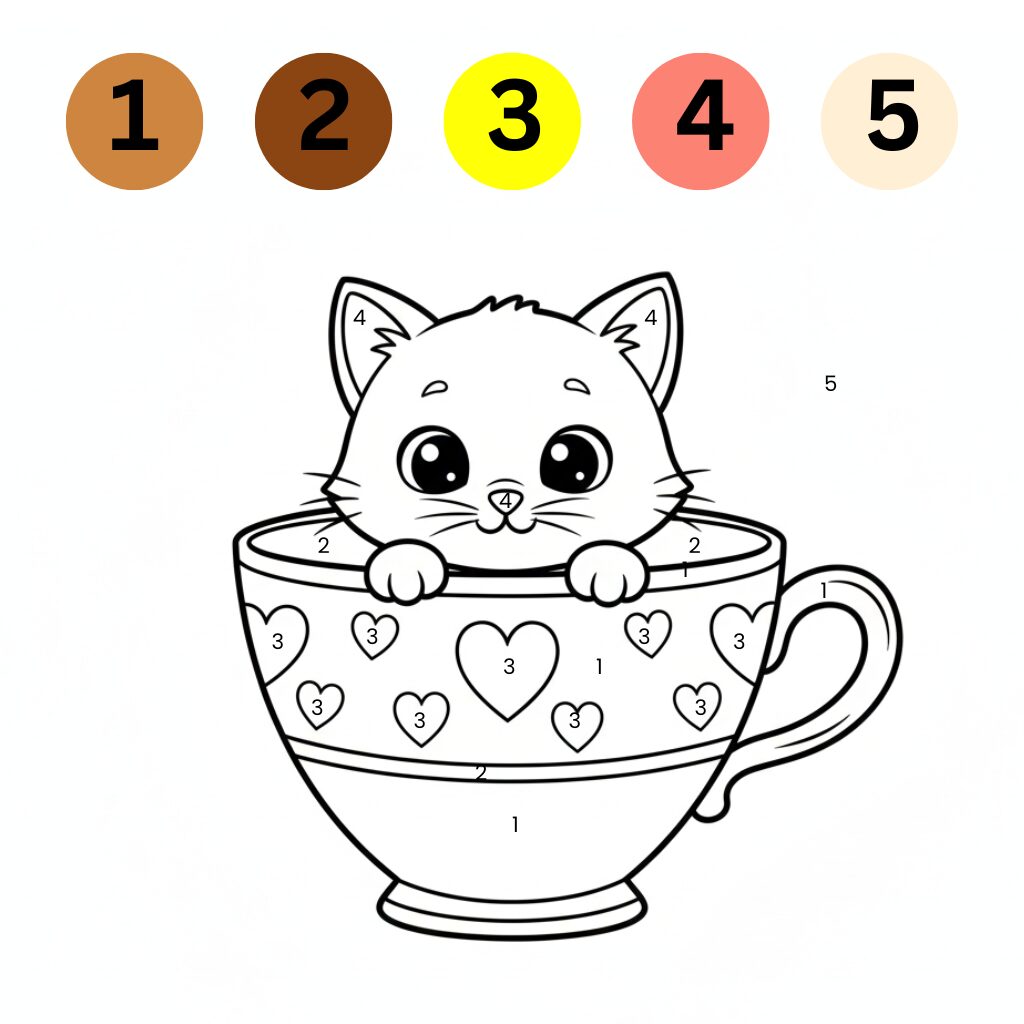 Coloriage de chat mignon à colorier