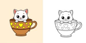 Leuke kat om in te kleuren