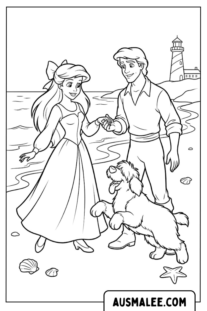 Coloriage Ariel Eric chien
