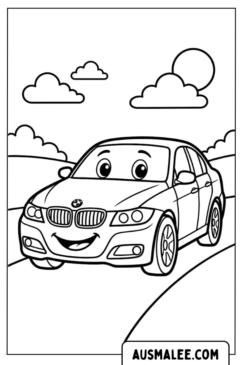 BMW autostrip kleurplaat