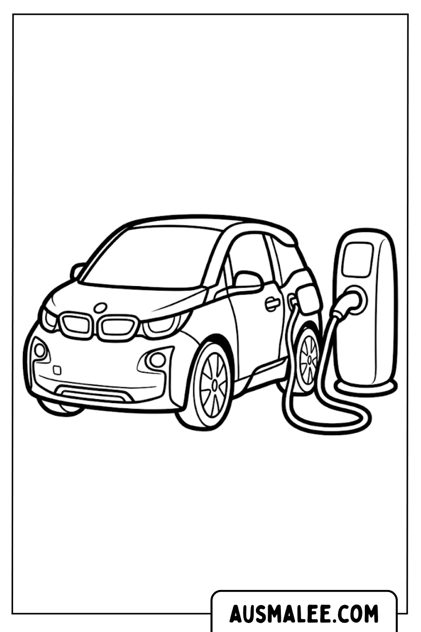 BMW i3 laadstation kleurplaat